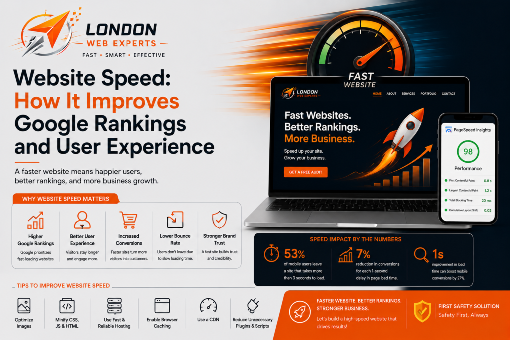 Website Speed optimization improving Google rankings and website performance