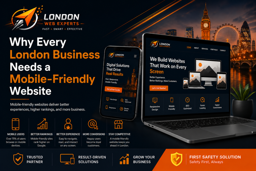 Mobile-Friendly Website displayed on smartphone and desktop devices