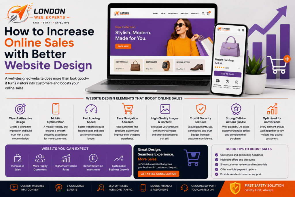Professional Website Design helping an online business increase sales