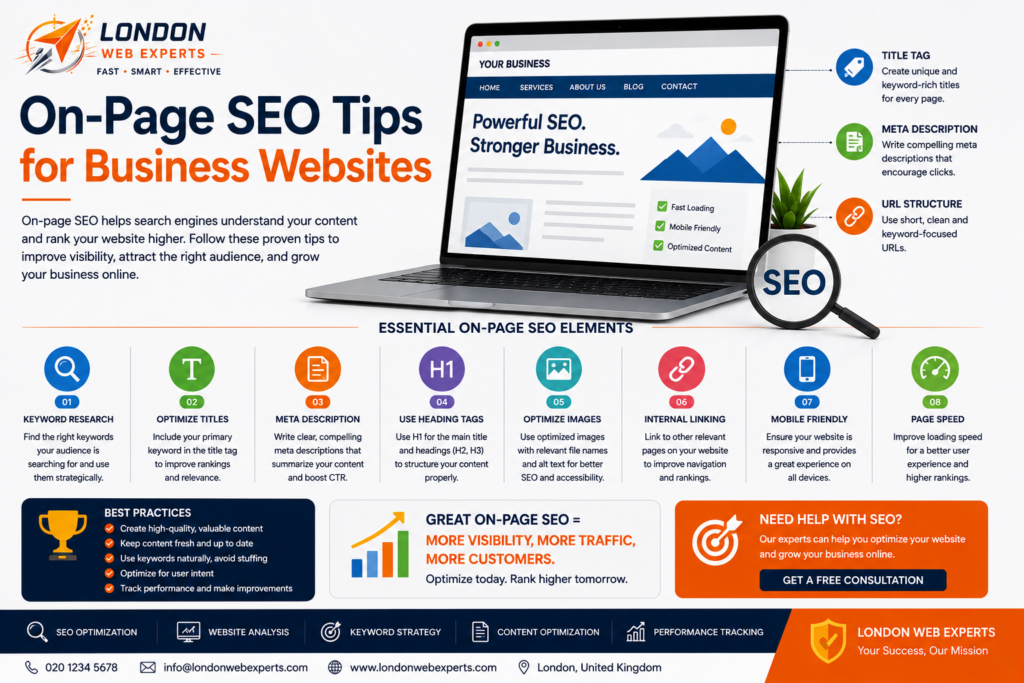 On-Page SEO tips for improving business website rankings